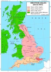 heptarquía anglosajona mapa