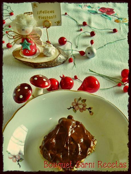 Receta de Navidad. Turrón especiado de granola/muesli y chocolate