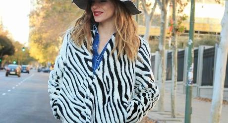 abrigo de pelo bicolor