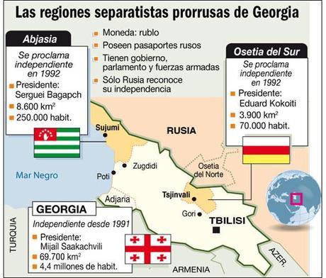 Mapa Georgia Osetia Abjasia