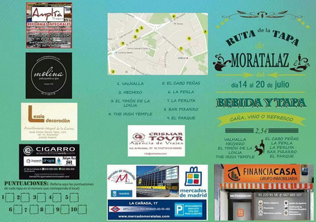 CARTEL RUTA DE LA TAPA  DE MORATALAZ DEL DÍA 14 AL 20 DE JULIO DE 2014