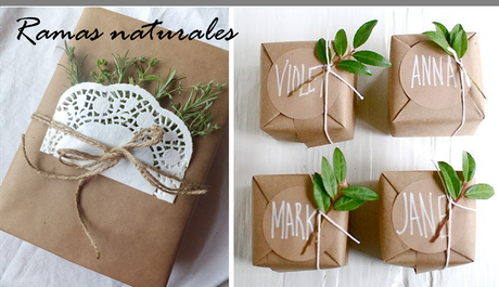 IDEAS CON PAPEL KRAFT PARA ENVOLVER LOS REGALOS NAVIDEÑOS