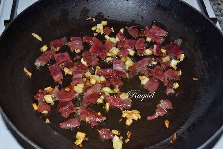 Borrajas salteadas con jamón