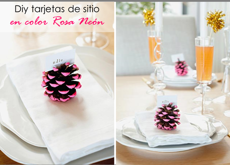 MESA DE NAVIDAD EN ROSA NEON + DIY TARJETA DE SITIO