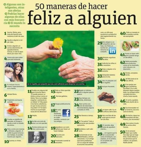 50 maneras de hacer feliz a alguien #Infografía #Curiosidades #Consejos 50 maneras de hacer feliz a alguien #Infografía #Curiosidades #Consejos