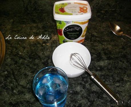 Cucharillas, con  pisto manchego , y bacalao con pimientos en tempura