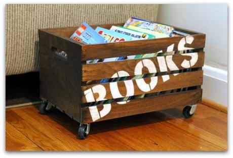 Ideas para guardar los libros de los niños reciclando objetos