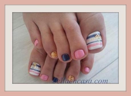 Diseños y decoraciones para uñas de los pies, colección de fotos