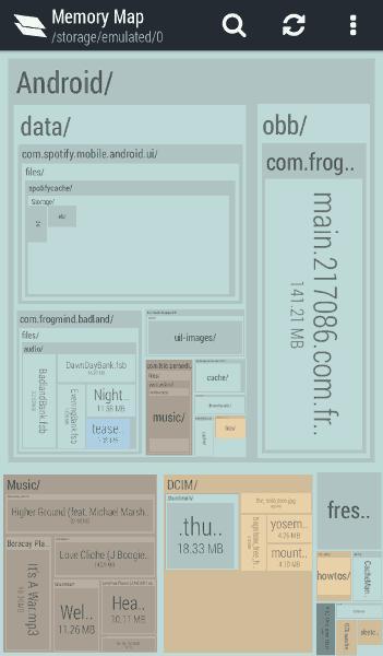 3 aplicaciones para conocer que archivos ocupan más espacio en Android Memory Map en Android