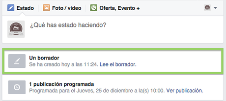 BORRADORES GUARDADOS EN FACEBOOK