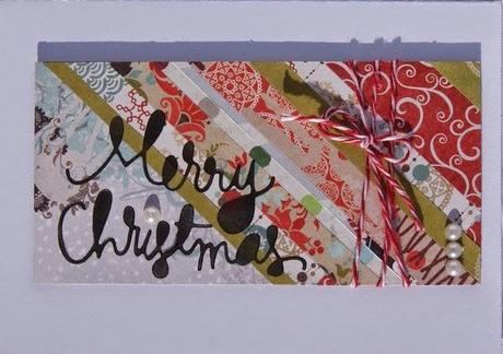 Tarjetas de Navidad con retales Tarjetas de Navidad con retales