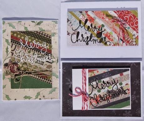 Tarjetas de Navidad con retales Tarjetas de Navidad con retales