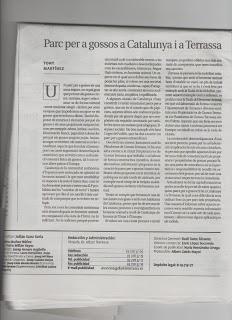 Artículo Diari de Terrassa sobre Parques para perros en Catalunya y Terrassa