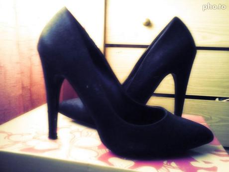 Stiletos Negros En Raso