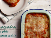 Lasaña pisto, jamón cocido queso