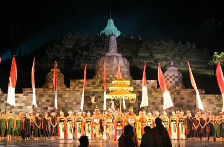 Ballet Performance in front of the Borobudur Temple at the Trail of Civilizations Symposium