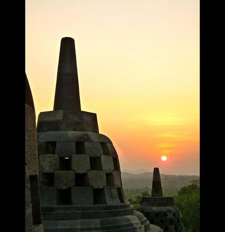 Borobudur is a ninth-century Mahayana Buddhist Monument in Magelang, Indonesia