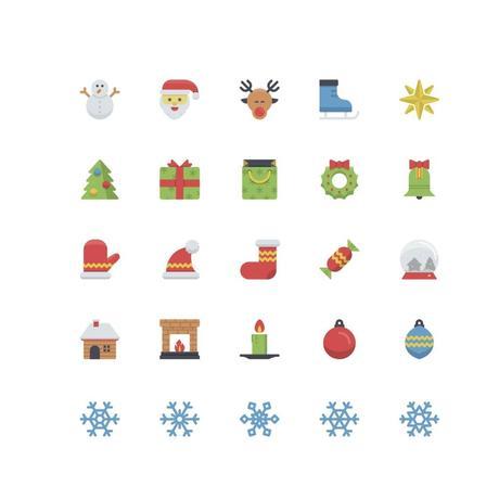 Pack de 25 iconos de navidad en formato PNG