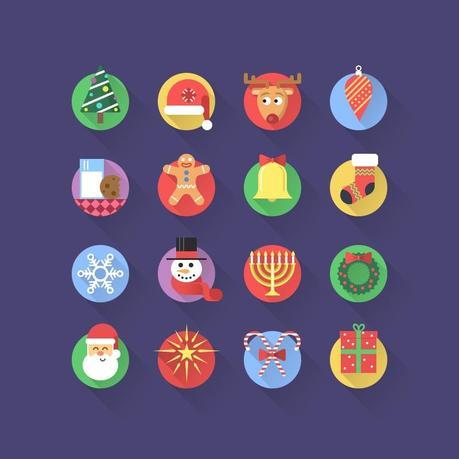 Pack 16 iconos de navidad en formato PSD