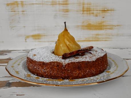 Tarta de peras y avellanas