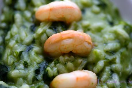 RISOTTO DE ESPINACAS Y GAMBAS (THERMOMIX Y TRADICIONAL):