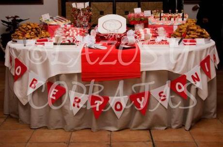mesa de dulces temática Lazos y Corbatas bodas