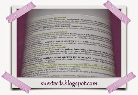 Champú seco de Klorane