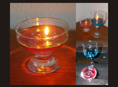 Velas de aceite y agua