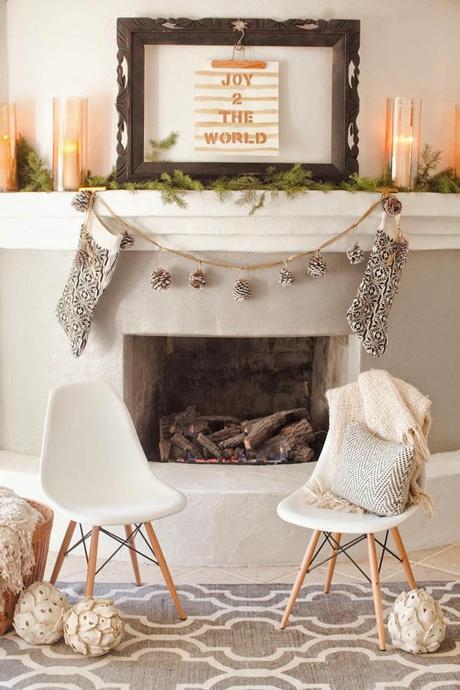 1 chimenea: 2 ideas para decorarla en #navidad