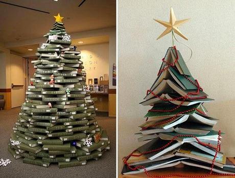 Tu árbol de Navidad más literario: cómo hacer uno con libros