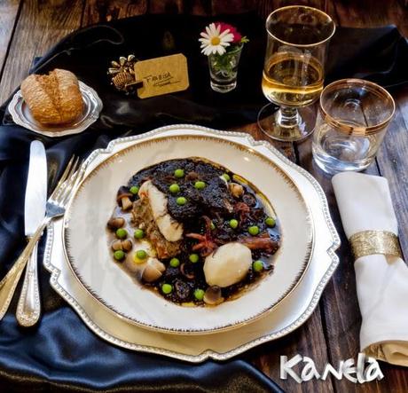 MERLUZA RELLENA CON CHIPIRONES EN SU TINTA