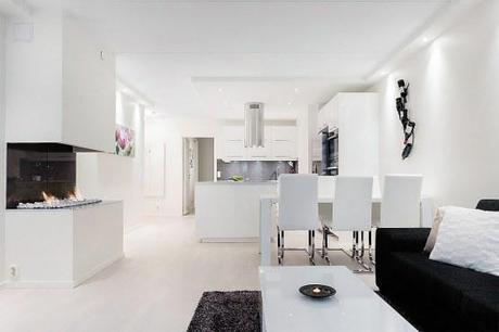 80 m² de lujo para parejas exigentes estilo nórdico moderno de lujo diseño interiores diáfanos decoración en blanco decoración diseño vestidores decoración de interiores modernos minimalistas decoración de interiores decoración de dormitorios walk in closet cocinas blancas modernas blog decoración nórdica