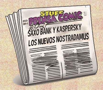 front page cómic - noticias sobre Saxo Bank y Kaspersky