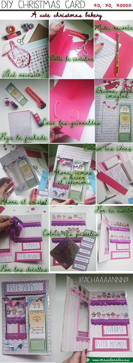 DIY CHRISTMAS CARD. A CUTE VINTAGE BAKERY