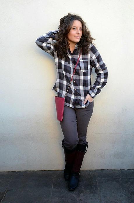 camisa de cuadros, mi vestido azul, fashion blog, blogger, look, moda, castellón, estilo 