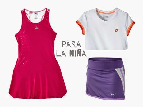vestido, blusa y falda para tenis