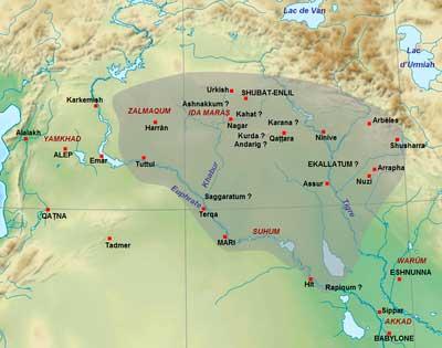mapa imperio asirio Shamshiadad I