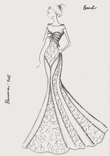 boceto vestido novia pronovias