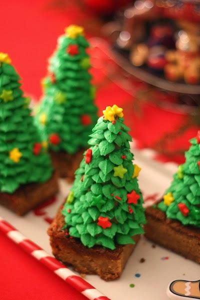 Cómo decorar brownies de Navidad