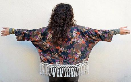 kimono de flores, mi vestido azul, blogger, castellón, look, fashion blog 