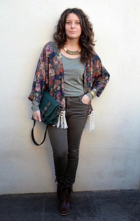 kimono de flores, mi vestido azul, blogger, castellón, look, fashion blog