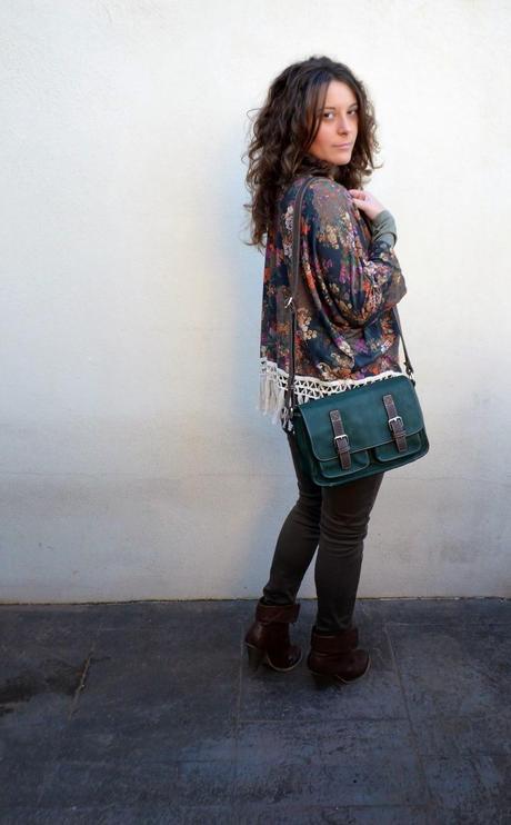 kimono de flores, mi vestido azul, blogger, castellón, look, fashion blog