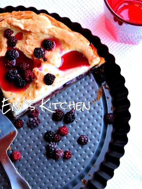 Tarta de arandanos y moras con nubes de azucar!