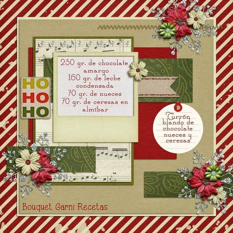 Receta de Navidad. Turrón blando de chocolate, nueces y cerezas Receta de Navidad. Turrón blando de chocolate, nueces y cerezas