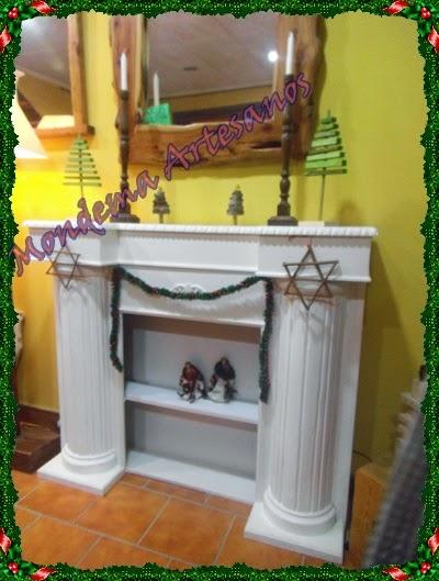 Nuestra chimenea decorada para Navidad