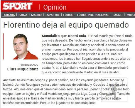 La prensa catalana en los mundiales de clubes del Barcelona y R.Madrid