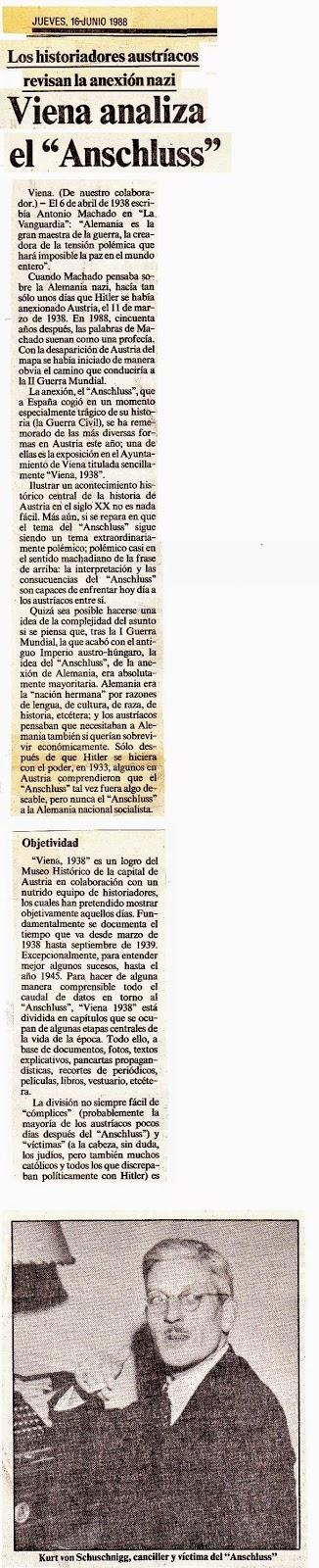 RECORDANDO LA ANSCHLUSS (marzo de 1938)