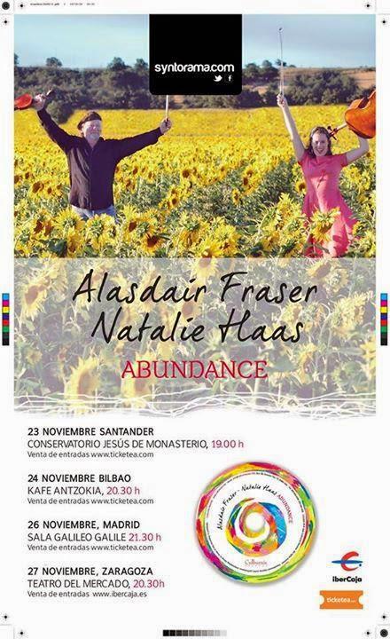 Alasdair Fraser & Natalie Haas en directo. Conservatorio Jesús de Monasterio (Santander), 23.11.2014