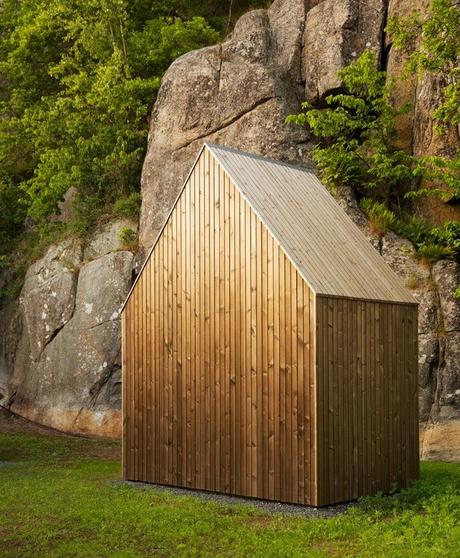Pequeñas cabañas individuales, diseño rural en Noruega.