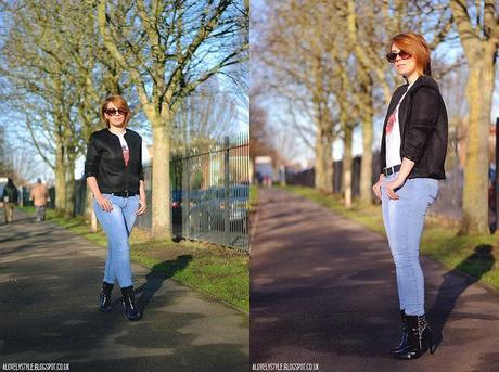 Look of the day: Funny t-shirt, jeans & studded booties lovelystyle (4)